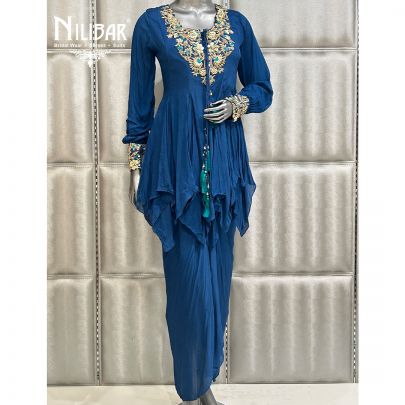 Purple Chinnon Short Anarkali Suit