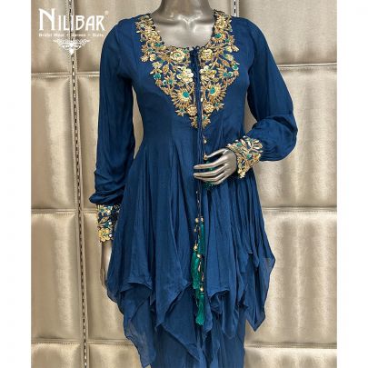 Purple Chinnon Short Anarkali Suit