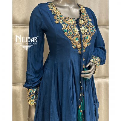 Purple Chinnon Short Anarkali Suit