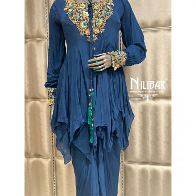 Purple Chinnon Short Anarkali Suit