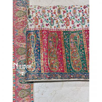 Cream Brocade Silk Unstitched Suit