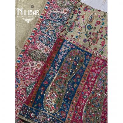 Pistachio Green Brocade Silk Unstitched Suit