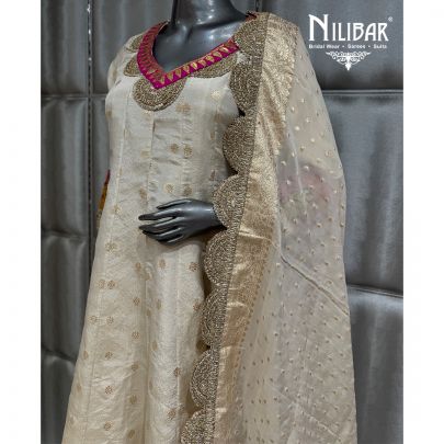 Ivory Lame Silk Anarkali Suit