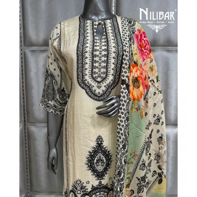 Light Mint Green Muslin Long Kurta Paired With Pants and Dupatta