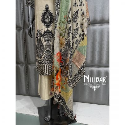 Light Mint Green Muslin Long Kurta Paired With Pants and Dupatta
