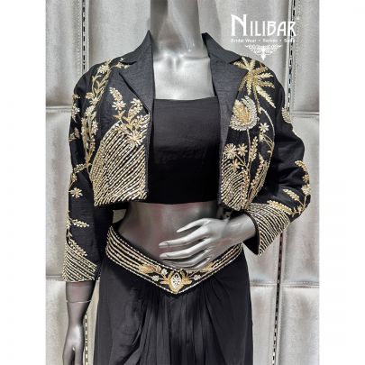 Black Silk Drape Set