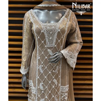 Mouse Lame Silk Shirt Paired With Pants & Dupatta