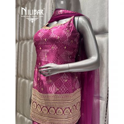 Purple Chinon Garara Suit