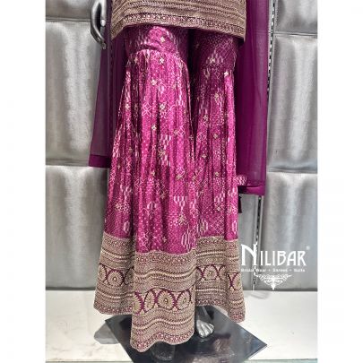 Purple Chinon Garara Suit
