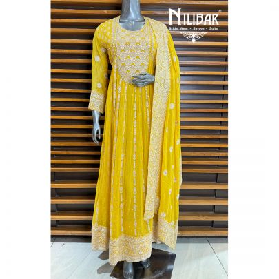 Yellow Georgette Anarkali Suit