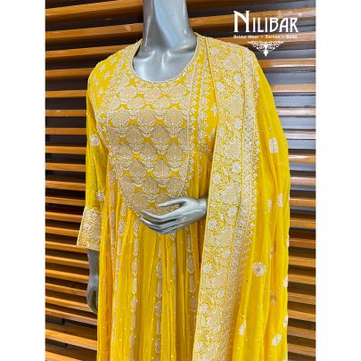 Yellow Georgette Anarkali Suit