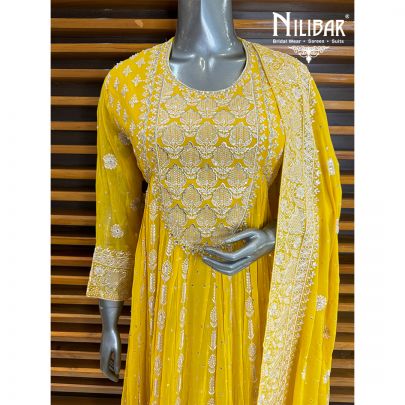 Yellow Georgette Anarkali Suit