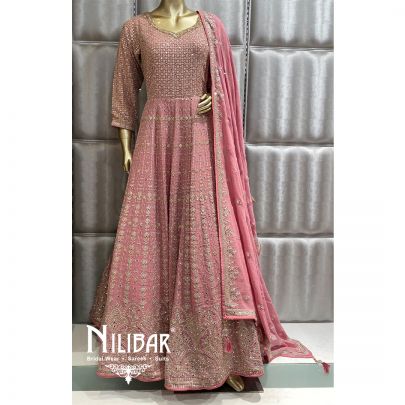 Onion Pink Georgette Anarkali