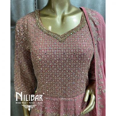 Onion Pink Georgette Anarkali