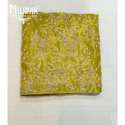 Yellow Green Tissue Organza Unstitched Suit