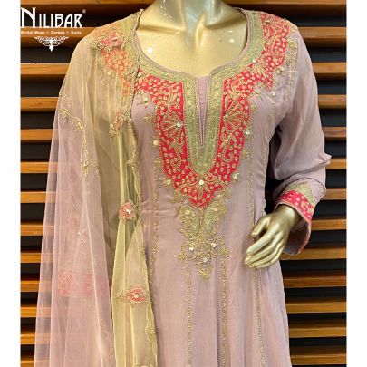 Lilac Chinon Salwar Suit