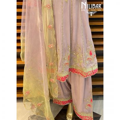 Lilac Chinon Salwar Suit
