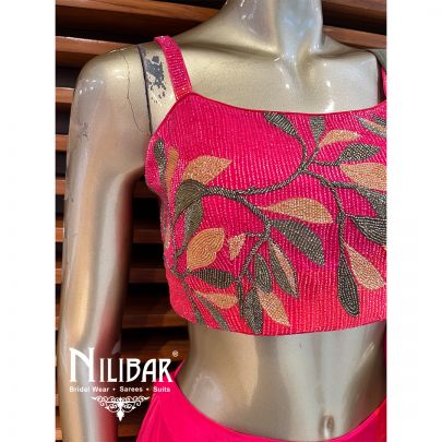 Hot Pink Silk Casual Lehenga