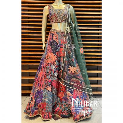 Multicolor Silk Casual Lehenga