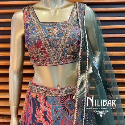 Multicolor Silk Casual Lehenga
