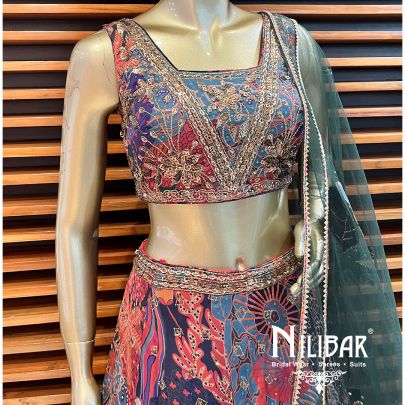 Multicolor Silk Casual Lehenga