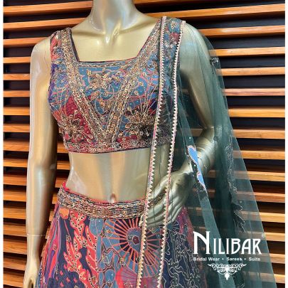 Multicolor Silk Casual Lehenga