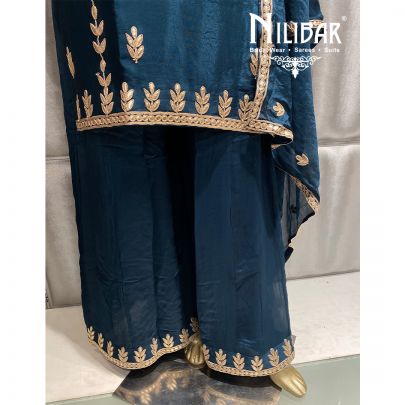 Peacock Chinon Palazzo Suit