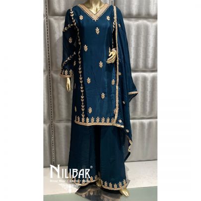 Peacock Chinon Palazzo Suit