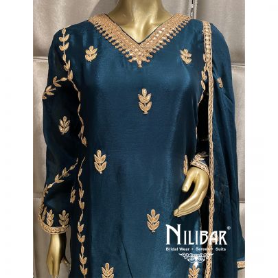 Peacock Chinon Palazzo Suit