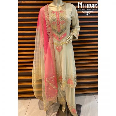 Sage Green Chinon Salwar Suit