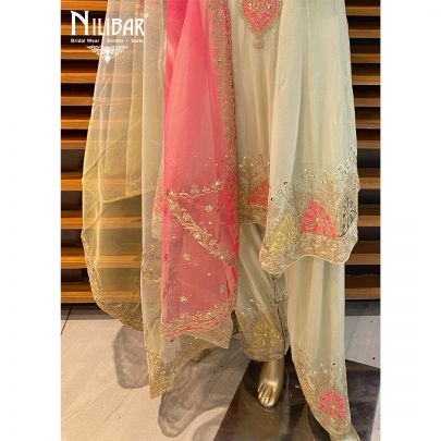 Sage Green Chinon Salwar Suit