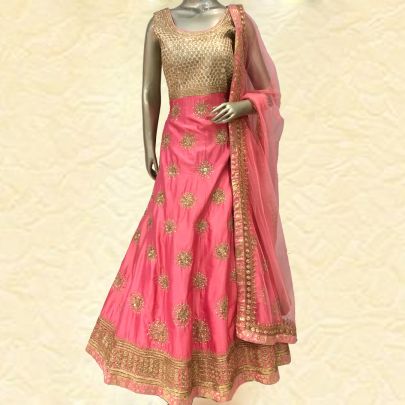 Beautiful Watermelon Pink Anarkali Suit