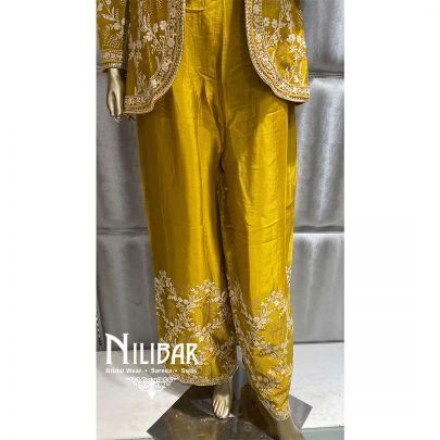 Yellow Chinon Blazer Set