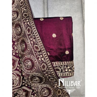 Wine Velvet Unstitched Suit