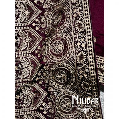 Wine Velvet Unstitched Suit