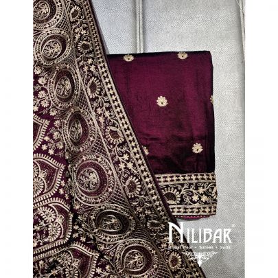 Wine Velvet Unstitched Suit