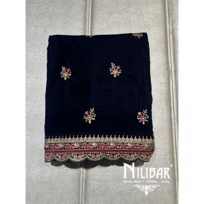Royal Blue Velvet Unstitched Suit