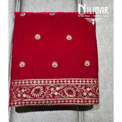 Hot Pink Velvet Unstitched Suit