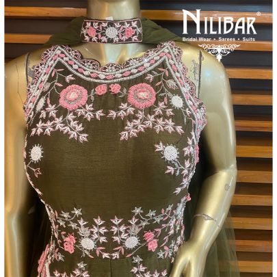 Mehandi Green Silk Jumpsuit