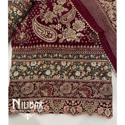 Burgundy Crepe Unstitched Suit
