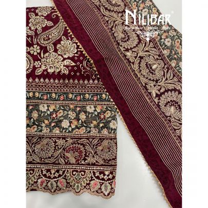 Burgundy Crepe Unstitched Suit