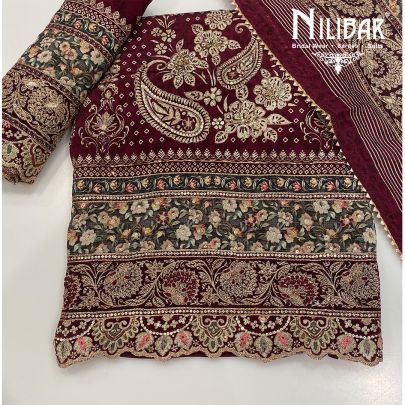 Burgundy Crepe Unstitched Suit