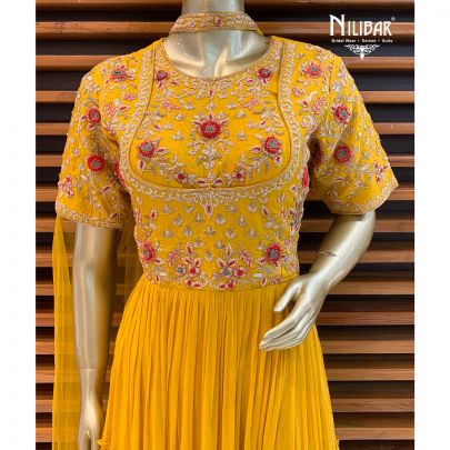 Mustard Georgette Anarkali
