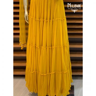 Mustard Georgette Anarkali