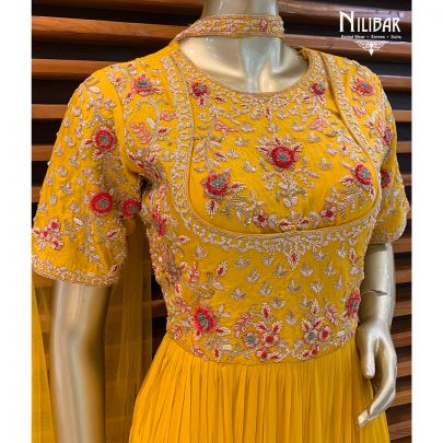Mustard Georgette Anarkali