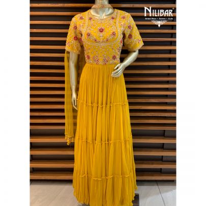 Mustard Georgette Anarkali