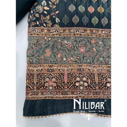 Green Crepe Unstitched Suit