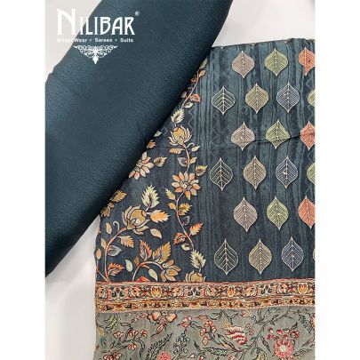 Green Crepe Unstitched Suit
