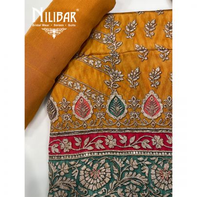 Mustard Crepe Unstitched Suit