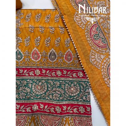 Mustard Crepe Unstitched Suit